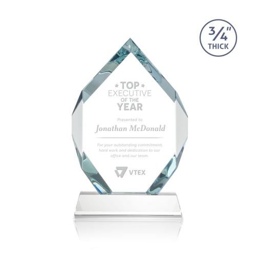 Awards and Trophies - Crystal Awards - Royal Diamond Starfire on Newhaven Polygon Crystal Award