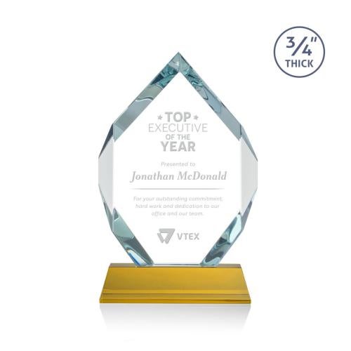 Awards and Trophies - Crystal Awards - Royal Diamond Amber on Newhaven Polygon Crystal Award