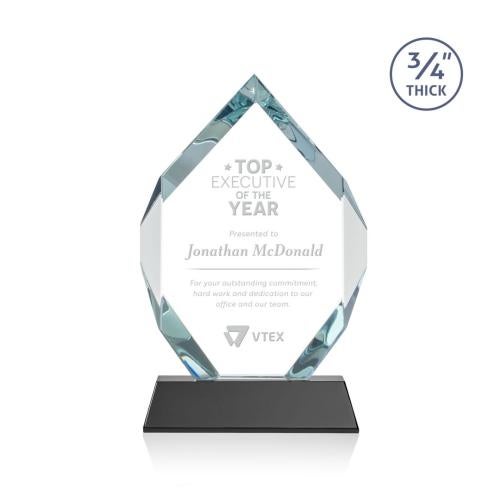Awards and Trophies - Crystal Awards - Royal Diamond Black on Newhaven Polygon Crystal Award