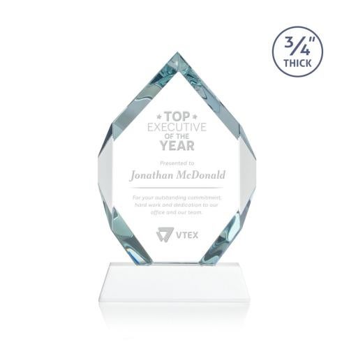 Awards and Trophies - Crystal Awards - Royal Diamond White on Newhaven Polygon Crystal Award