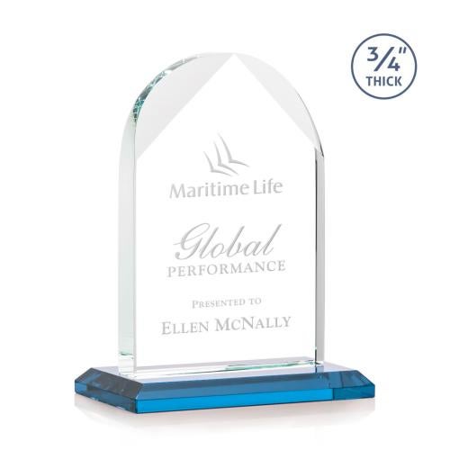 Awards and Trophies - Crystal Awards - Blake Sky Blue Peaks Crystal Award