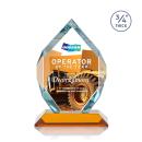 Royal Diamond Full Color Amber Polygon Crystal Award