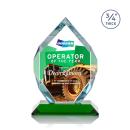 Royal Diamond Full Color Green Polygon Crystal Award