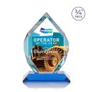 Royal Diamond Full Color Sky Blue Polygon Crystal Award