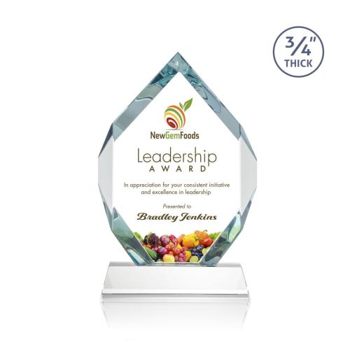 Awards and Trophies - Crystal Awards - Royal Diamond Full Color Starfire on Newhaven Polygon Crystal Award