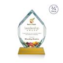 Royal Diamond Full Color Amber on Newhaven Polygon Crystal Award