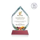 Royal Diamond Full Color Red on Newhaven Polygon Crystal Award