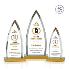 Shildon Full Color Amber Peaks Crystal Award - Awards and Trophies