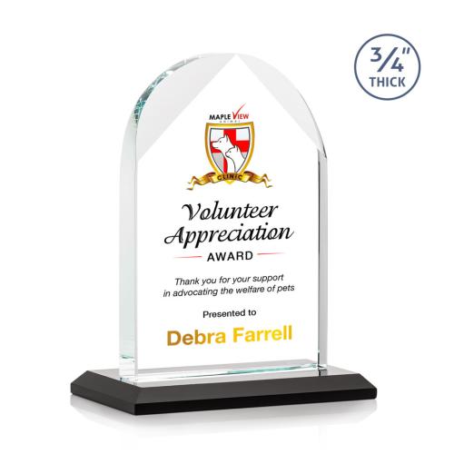 Awards and Trophies - Crystal Awards - Blake Full Color Black Peaks Crystal Award