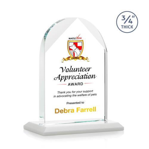 Awards and Trophies - Crystal Awards - Blake Full Color White Peaks Crystal Award