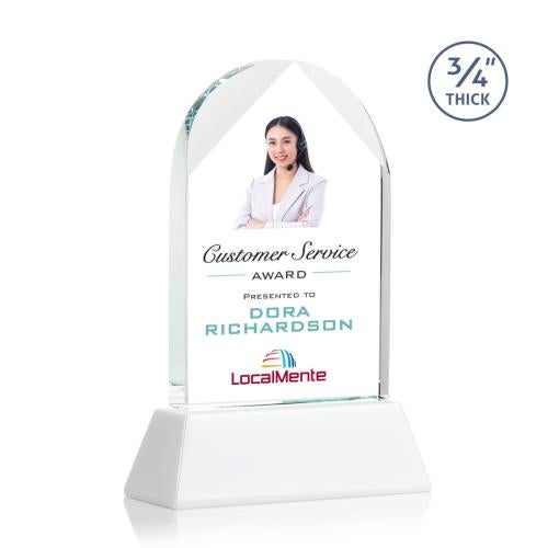Awards and Trophies - Crystal Awards - Blake Full Color White on Newhaven Peaks Crystal Award