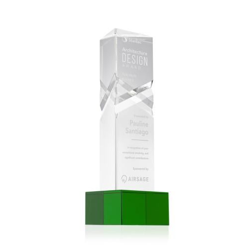 Awards and Trophies - Crystal Awards - Oakham Green on Hancock Base Towers Crystal Award
