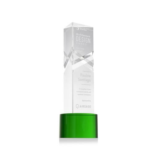 Awards and Trophies - Crystal Awards - Oakham Green on Marvel Base Towers Crystal Award