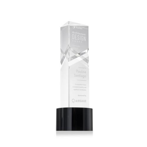Awards and Trophies - Crystal Awards - Oakham Black on Marvel Base Towers Crystal Award