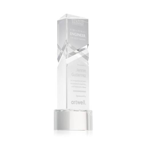 Awards and Trophies - Crystal Awards - Oakham Clear on Paragon Base Towers Crystal Award