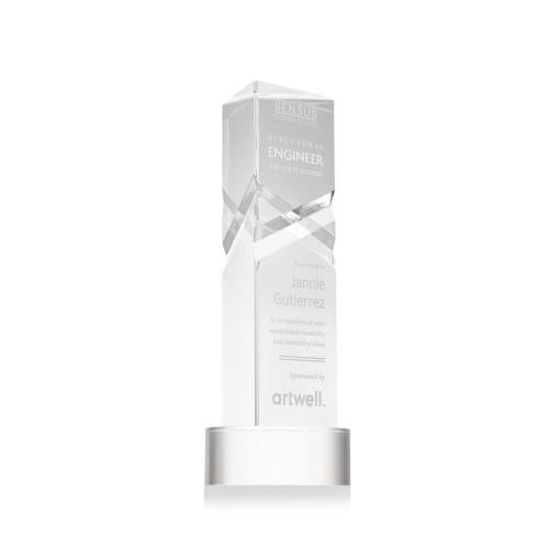 Awards and Trophies - Crystal Awards - Oakham Clear on Stanrich Base Towers Crystal Award