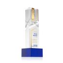 Oakham Full Color Blue on Hancock Base Towers Crystal Award