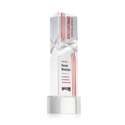 Awards and Trophies - Crystal Awards - Oakham Full Color Clear on Paragon Base Towers Crystal Award