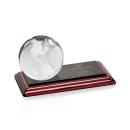 Globe Globe on Rosewood Base Crystal Award