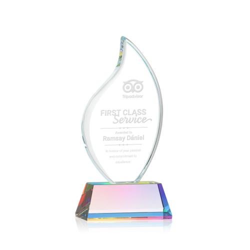 Awards and Trophies - Crystal Awards - Odessy Prismatic on Newhaven Flame Crystal Award