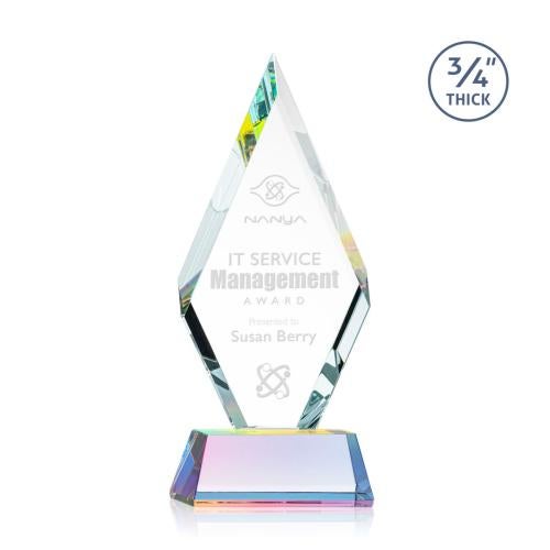 Awards and Trophies - Crystal Awards - Richmond Prismatic on Newhaven Base Diamond Crystal Award