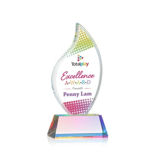 Awards and Trophies - Crystal Awards - Odessy Vividprint&trade; Prismatic on Newhaven Flame Crystal Award