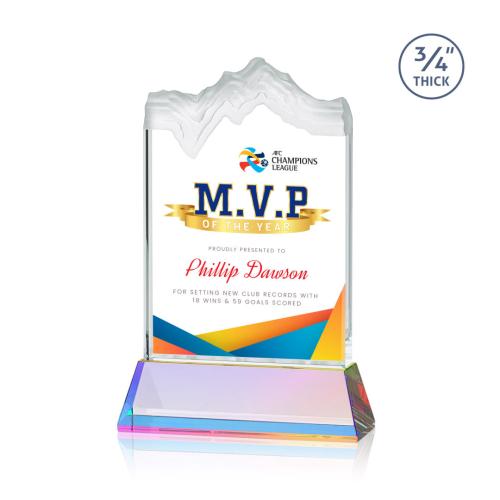 Awards and Trophies - Crystal Awards - Kilimanjaro Full Color Prismatic on Newhaven Peaks Crystal Award
