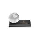 Globe Black on Rectangle Base Globe Crystal Award