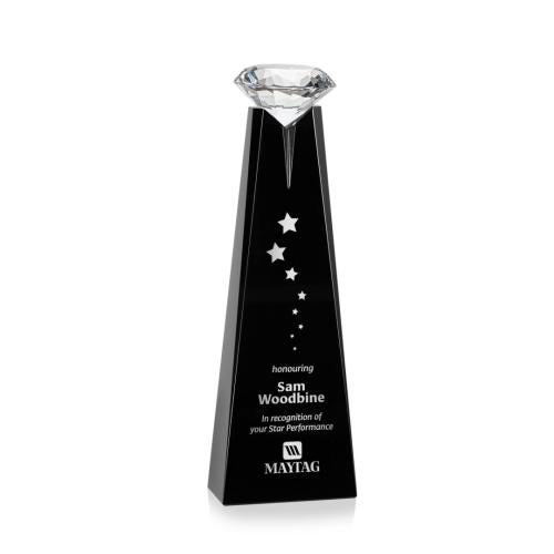 Awards and Trophies - Crystal Awards - Alicia Gemstone Black/Diamond Towers Crystal Award