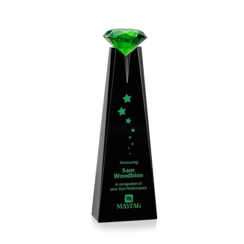 Awards and Trophies - Crystal Awards - Alicia Gemstone Black/Emerald Towers Crystal Award