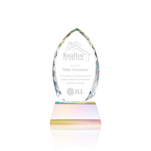 Awards and Trophies - Crystal Awards - Wilton Prismatic on Newhaven Base Crystal Award