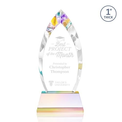 Awards and Trophies - Crystal Awards - Marinello Prismatic on Base Peaks Crystal Award