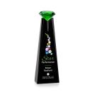 Alicia Gemstone Full Color Black/Emerald Towers Crystal Award