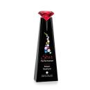 Alicia Gemstone Full Color Black/Ruby Towers Crystal Award