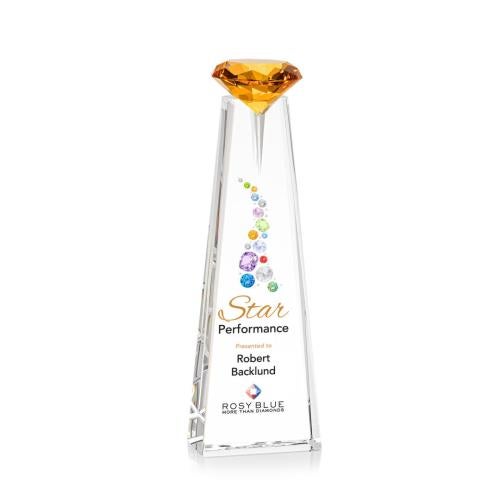 Awards and Trophies - Crystal Awards - Alicia Gemstone Full Color Optical/Amber Towers Crystal Award