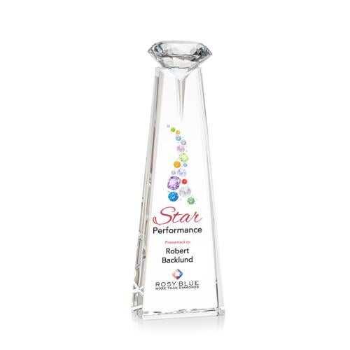 Awards and Trophies - Crystal Awards - Alicia Gemstone Full Color Optical/Diamond Towers Crystal Award