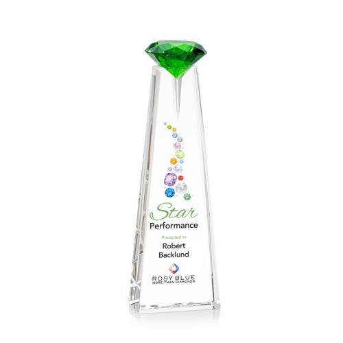 Awards and Trophies - Crystal Awards - Alicia Gemstone Full Color Optical/Emerald Towers Crystal Award