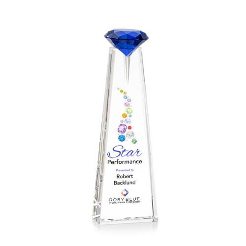 Awards and Trophies - Crystal Awards - Alicia Gemstone Full Color Optical/Sapphire Towers Crystal Award
