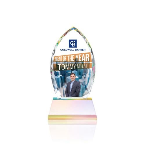 Awards and Trophies - Crystal Awards - Wilton Full Color Prismatic on Newhaven Peaks Crystal Award