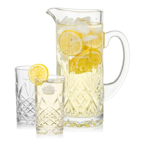 Corporate Gifts - Barware - Water Pitchers - Brinkley Pitcher & Hiballs Set