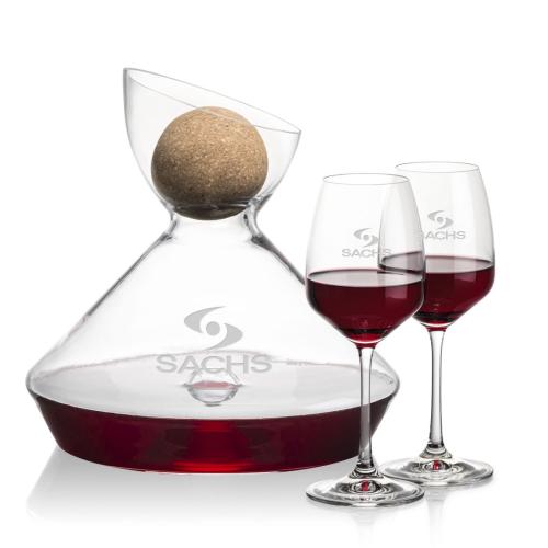 Corporate Gifts - Barware - Carafes - Woodbury Carafe w/Cork Stopper & Oldham Wine