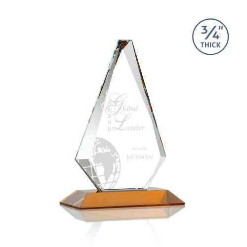 Awards and Trophies - Crystal Awards - Windsor Amber Diamond Crystal Award