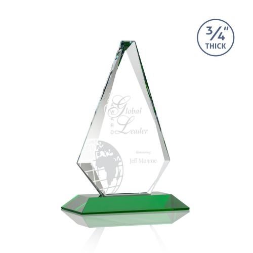 Awards and Trophies - Crystal Awards - Windsor Green Diamond Crystal Award