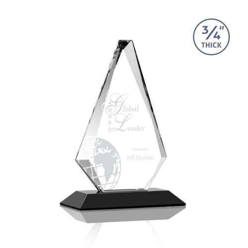 Awards and Trophies - Crystal Awards - Windsor Black Diamond Crystal Award