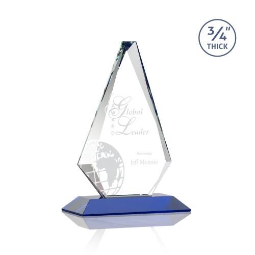 Awards and Trophies - Crystal Awards - Windsor Blue Diamond Crystal Award