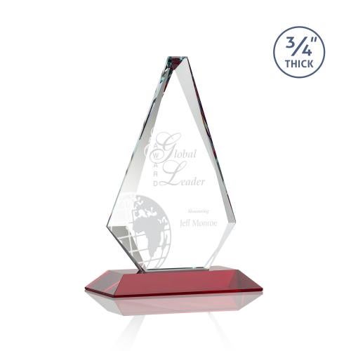 Awards and Trophies - Crystal Awards - Windsor Red Diamond Crystal Award