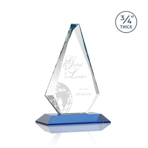 Awards and Trophies - Crystal Awards - Windsor Sky Blue Diamond Crystal Award