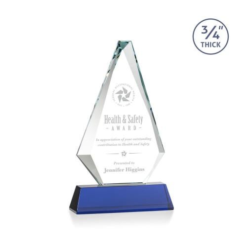 Awards and Trophies - Crystal Awards - Windsor Blue on Newhaven Diamond Crystal Award