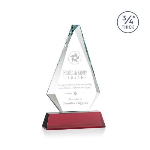 Awards and Trophies - Crystal Awards - Windsor Red on Newhaven Diamond Crystal Award