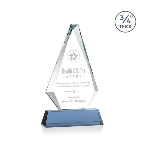 Awards and Trophies - Crystal Awards - Windsor Sky Blue on Newhaven Diamond Crystal Award